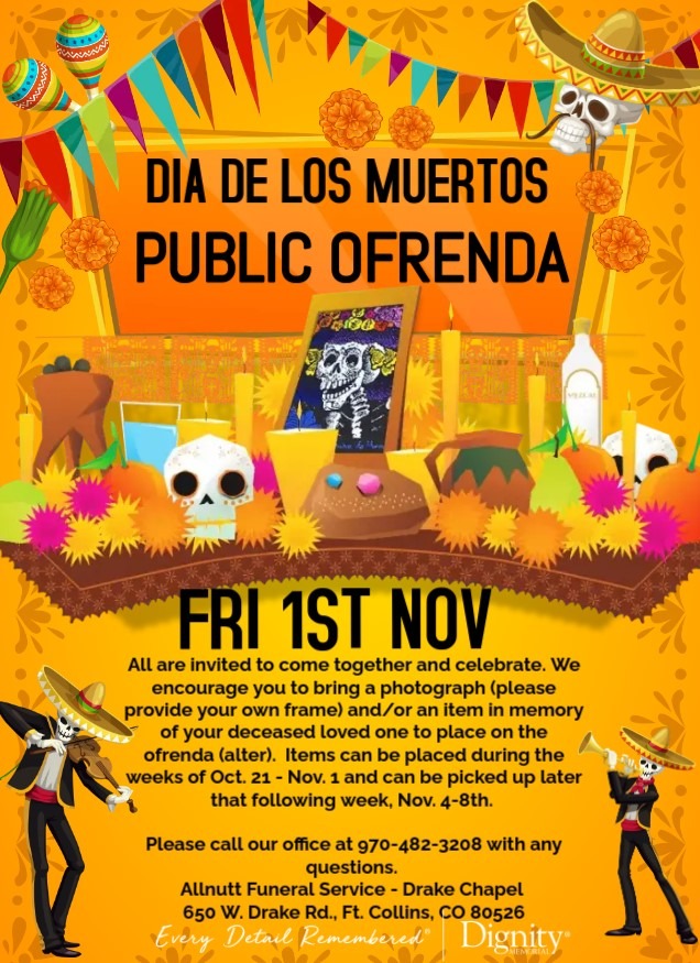 poster for an ofrenda/altar event